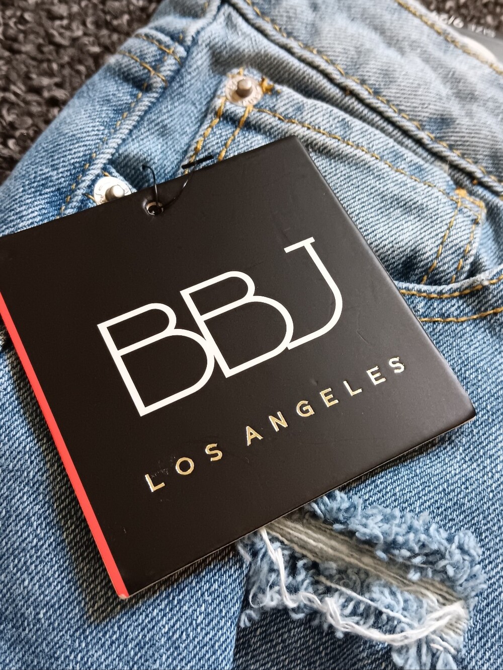 New BBJ Super High Rise Button Fly Distressed Denim Jean Shorts 9/29 Womens - Picture 5 of 10